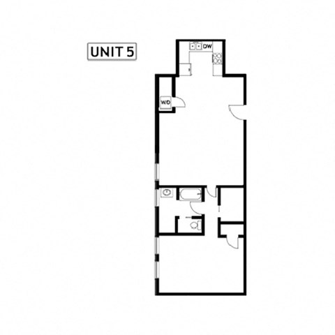 Floor plan for 1 bed, 1 bath, 1085 sqft